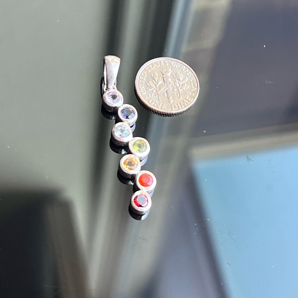 Multi Stones 925 Sterling Silver chakra Pendant